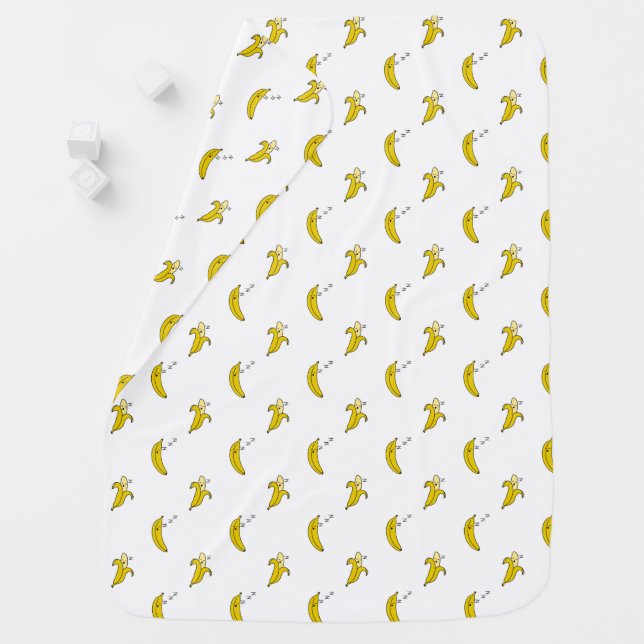 Banana Sleeping Lazy Fruit Lover Gifts ZZZ Sleep Baby Blanket (In Situ)