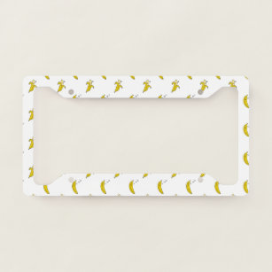 Banana Sleeping Lazy Fruit Lover Gifts ZZZ Sleep License Plate Frame