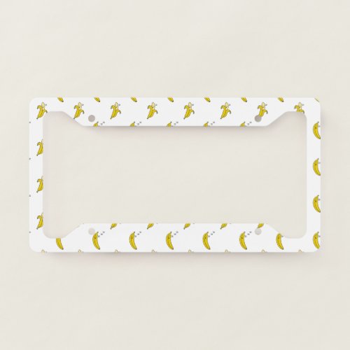 Banana Sleeping Lazy Fruit Lover Gifts ZZZ Sleep License Plate Frame