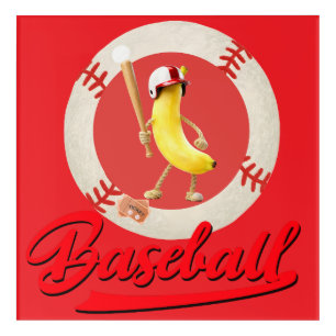 Banana Slugger Funny Baseball Custom Graphic  Acrylic Print