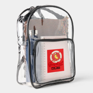 Banana Slugger Funny Baseball Custom Graphic Clear Backpack