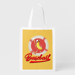 Banana Slugger Funny Baseball Custom Graphic  Grocery Bag