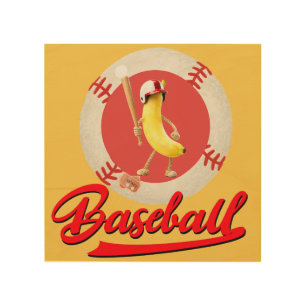 Banana Slugger Funny Baseball Custom Graphic  Wood Wall Art