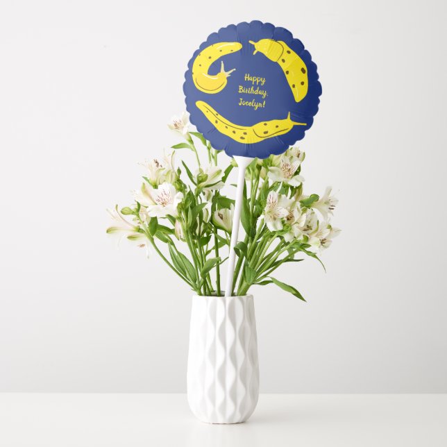 Banana Slugs Yellow and Blue Custom Message Balloon (Vase)