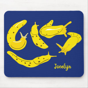 Banana Slugs Yellow and Blue Personalized Mouse Pad