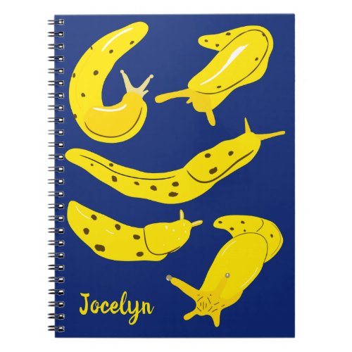 Banana Slugs Yellow and Blue Personalized Notebook