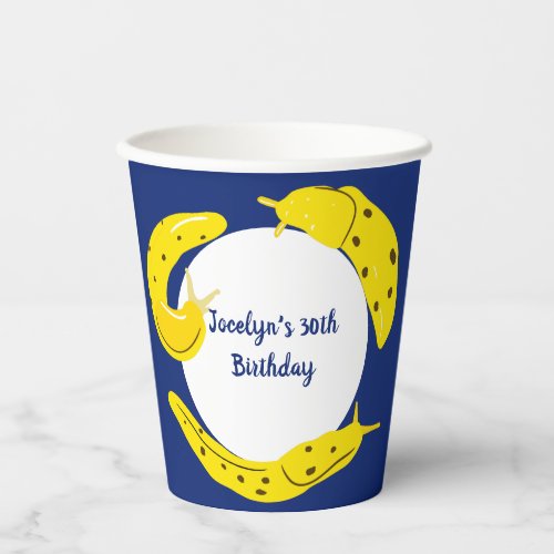 Banana Slugs Yellow and Blue Personalized Paper Cups