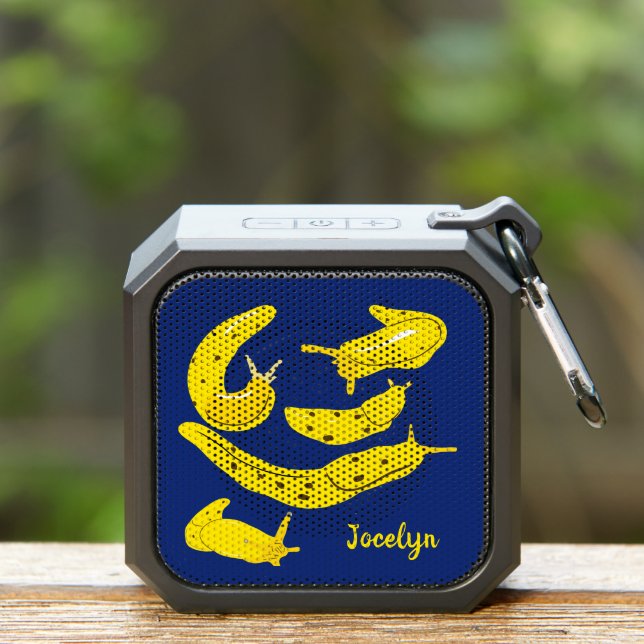 Banana Slugs Yellow and Royal Blue Personalized Bluetooth Speaker (Insitu(Outdoor))