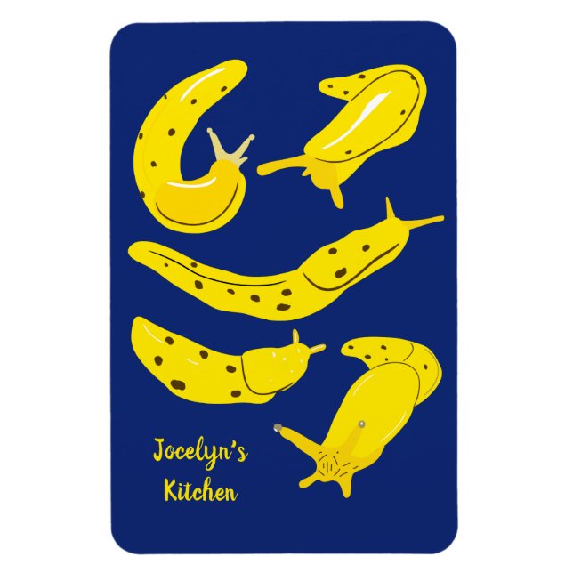 Banana Slugs Yellow and Royal Blue Personalized Magnet (Vertical)