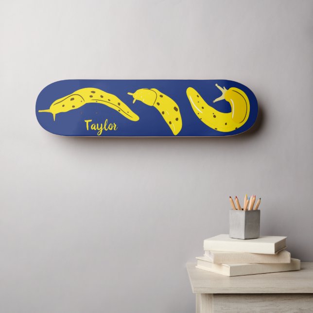 Banana Slugs Yellow and Royal Blue Personalized Skateboard (Wall Art (Horz))