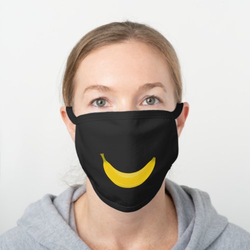 Banana smile black cotton face mask