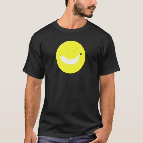Banana Smile Face Happy Fruit Funny Fun Cute Cheer T_Shirt