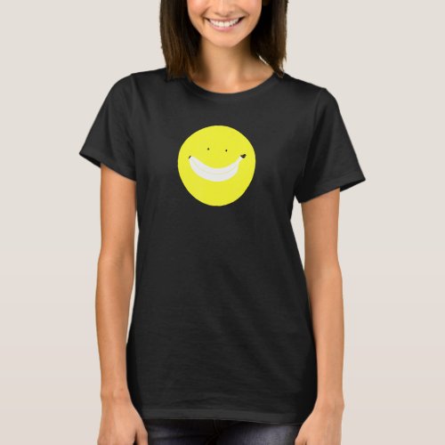 Banana Smile Face Happy Fruit Funny Fun Cute Cheer T_Shirt