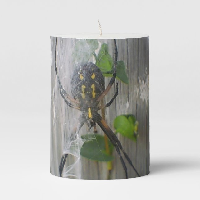 Banana Spider Pillar Candle (Front)