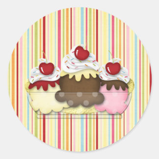 banana split classic round sticker