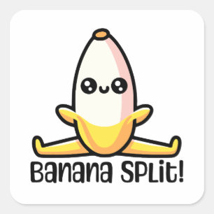 Banana Split! Cute Banana Pun Square Sticker