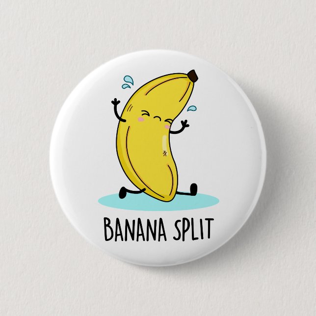 Banana Split Funny Dancing Banana Pun Button (Front)