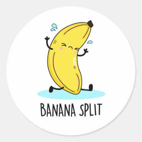 Banana Split Funny Dancing Banana Pun  Classic Round Sticker