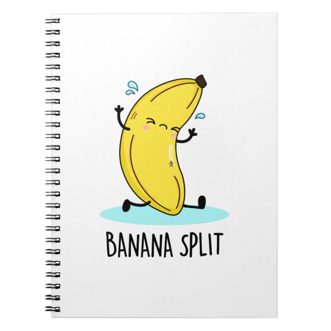 Banana Split Funny Dancing Banana Pun Notebook (Front)