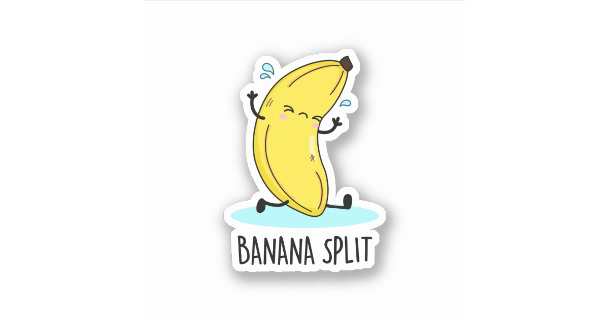 Banana Split Funny Dancing Banana Pun Sticker | Zazzle