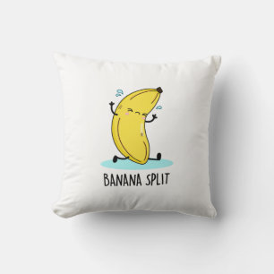 Banana Split Funny Dancing Banana Pun Throw Pillow