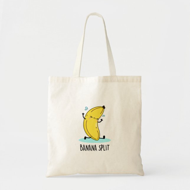Banana Split Funny Dancing Banana Pun Tote Bag (Front)