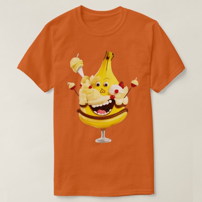 banana split funny fruit T-Shirt (Design Front)