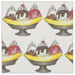 Banana Split Ice Cream Sundae Foodie Soda Fountain Fabric