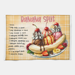 Banana Split Recipe Kitchen Towel