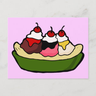 Banana Split Sweet Ice Cream Treat Postcard