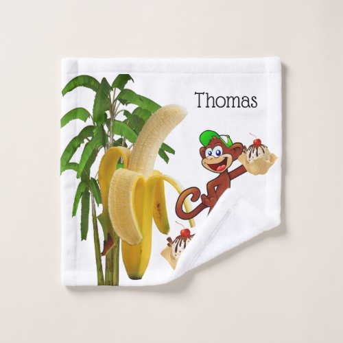 Banana Split Tree Monkey Bathroom Towel Sets