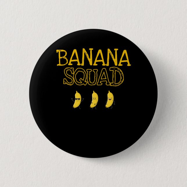 Banana Squad Happy Kawaii Cool Fruits Button (Front)