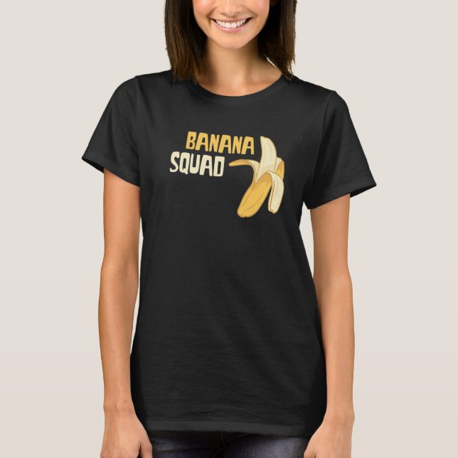 Banana Squad Vegan Food Vegetarians Banana Fruit T-Shirt (Front)