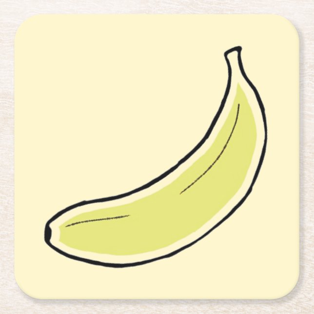 Banana Square Paper Coaster (Front)