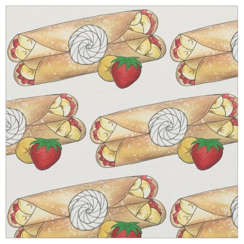 Banana Strawberry Crpes French Food Cuisine Crepe Fabric