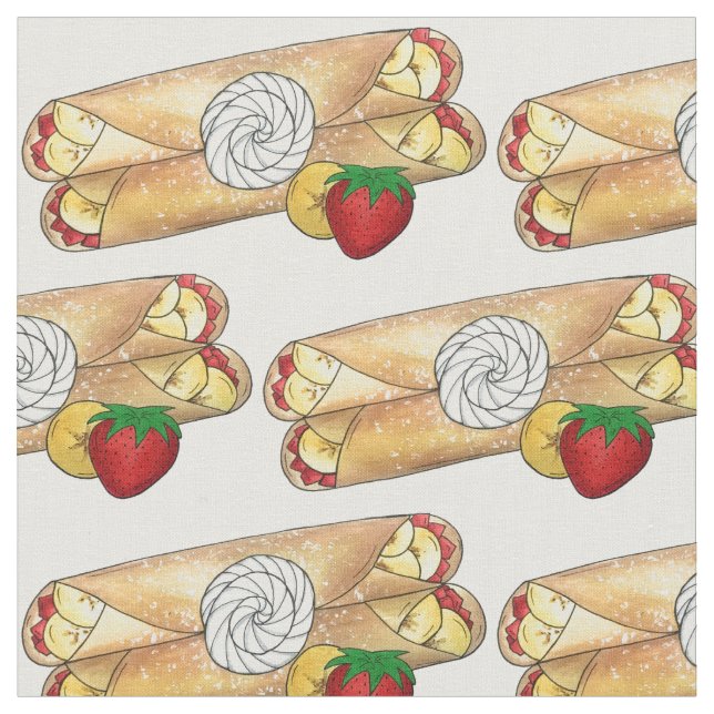 Banana Strawberry Crêpes French Food Cuisine Crepe Fabric (Close Up)
