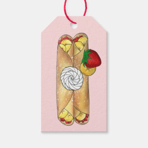 Banana Strawberry Crêpes French Food Cuisine Crepe Gift Tags