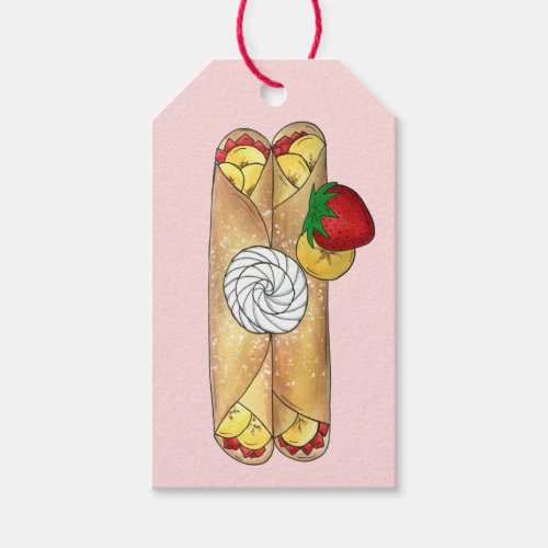 Banana Strawberry Crpes French Food Cuisine Crepe Gift Tags