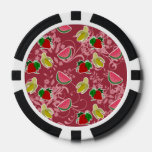 Banana Strawberry Watermelon Pattern Poker Chips at Zazzle