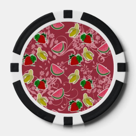Banana Strawberry Watermelon Pattern Poker Chips