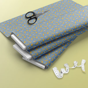 Banana Stripe Vector Pattern   Classic Blue Fabric
