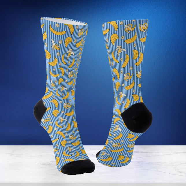 Banana Stripe Vector Pattern | Classic Blue Socks (Creator Uploaded)