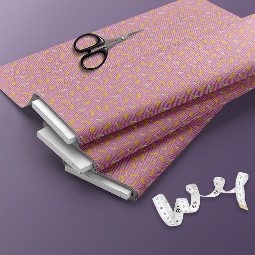 Banana Stripe Vector Pattern | Magenta Fabric
