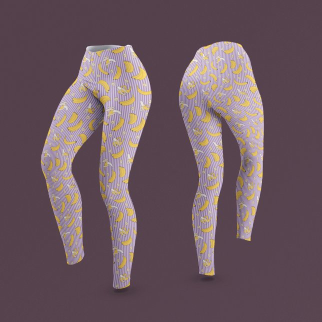 Banana Stripe Vector Pattern | Purple Leggings (Creator Uploaded)