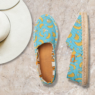 Banana Stripe Vector Pattern   Turquoise Blue Espadrilles