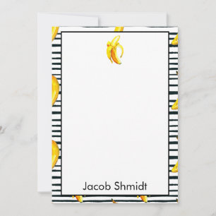 Banana Stripes Camp Stationery Thank You Card