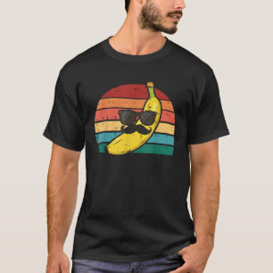 Banana Sunglasses Mustache Retro Fruit Face Men Bo T-Shirt