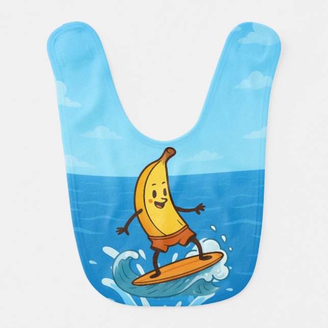 Banana Surfer Baby Bib (Front)
