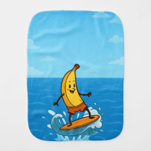 Banana Surfer Baby Burp Cloth