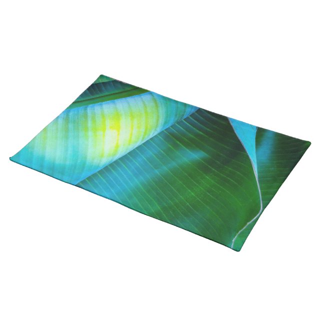 Banana Tree Closeup Cloth Placemat (On Table)